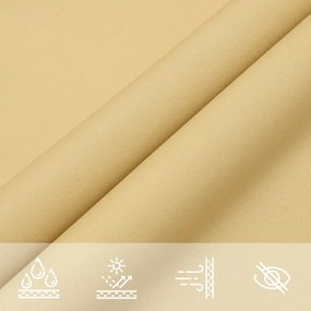 Para-sol estilo vela 2,5x2,5x3,5 m oxford poliéster cor areia