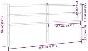 Cabeceira de cama 180 cm metal preto