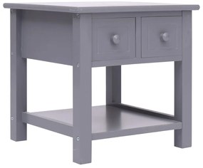 Mesa de apoio 40x40x40 cm madeira de paulownia cinzento