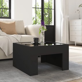 Mesa de centro luzes LED Infinity 50x50x30 cm preto