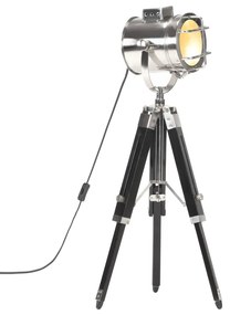 vidaXL Candeeiro de chão tripé 69 cm madeira mangueira maciça preto