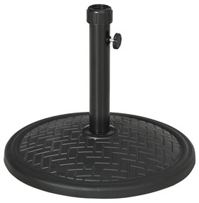 Outsunny Base Guarda-sol Cimento 14 kg Mastros Ø32-38 mm Resistente Durável Ø46x34 cm Preto