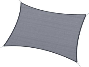 Vela de Sombra Retangular 4x6 m Toldo Vela de HDPE com Anéis de Aço In