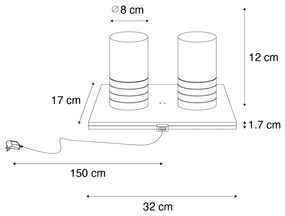 LED Conjunto de 2 Candeeiros de mesa recarregáveis dourados RGBW - Alessia Art Deco