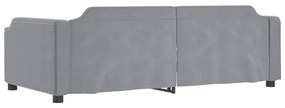 Sofá-cama c/ gavetão e gavetas 90x190 cm tecido cinzento-claro