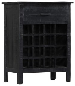 247987 vidaXL Garrafeira 56x35x75 cm madeira de mangueira maciça preto