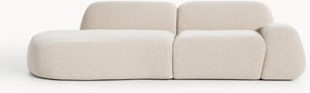 Módulo com chaise longue em teddy Wolke (3 lugares)