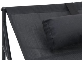Espreguiçadeira de Jardim - Antracite - 200x74x73 cm - Aço &amp; Textilene