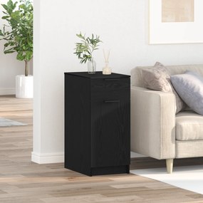 Armário de Mesa vidaXL em Carvalho Preto - 33x50x75 cm - Feito de Madeira de Engenharia