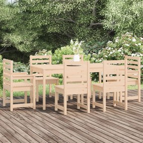 7 pcs conjunto de jantar para jardim madeira de pinho maciça