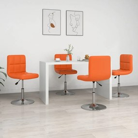 Cadeiras de jantar 4 pcs couro artificial laranja