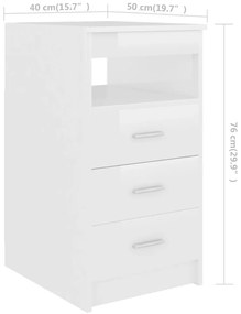 Secretária 140x50x76 cm contraplacado branco brilhante