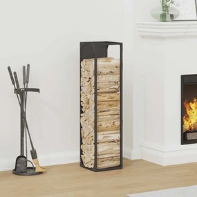 Suporte para lenha 25x25x100 cm aço laminado a frio preto
