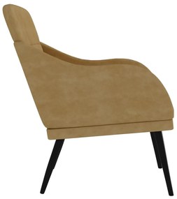 Cadeira com apoio de braços 63x76x80 cm veludo castanho