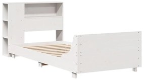 Cama sem colchão 75x190 cm madeira de pinho maciça branco