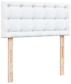 Estrutura de cama otomana com colchão 90x200 cm branco puro