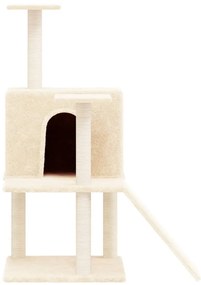 Árvore p/ gatos c/ postes arranhadores sisal 109 cm cor creme