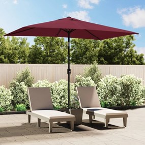 vidaXL Guarda-sol de exterior com poste metal 300x200 cm bordô