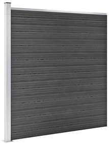 Conjunto de painel de vedação WPC 526x186 cm preto