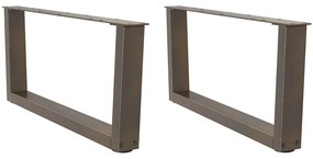 Pés para mesa de centro em formato de V, 2 peças, aço natural, 70x(30-