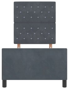 Cama vidaXL Cinza Escuro 80x200 cm Veludo