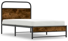 vidaXL Estrutura cama s/ colchão derivados de madeira carvalho fumado