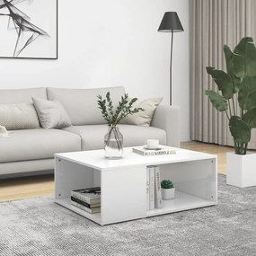 vidaXL Mesa de centro 90x67x33 cm contraplacado branco brilhante