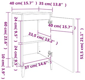 Mesa de cabeceira 40x35x70cm derivados madeira branco brilhante