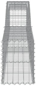 Cestos gabião arqueados 9 pcs 400x30x40/60 cm ferro galvanizado
