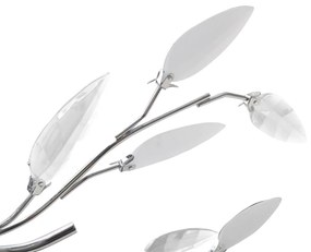 Lâmpada teto com folhas de acrílico e cristal, branca 5 x E14