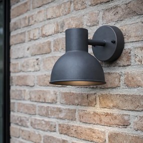 Candeeiro de parede exterior industrial cinzento escuro redondo IP44 - Natas