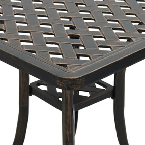 Mesa de jardim 53x53x53 cm alumínio fundido bronze