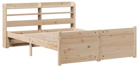 Estrutura de cama com cabeceira 140x200 cm pinho maciço