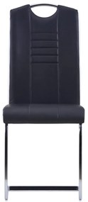 9 pcs conjunto de jantar couro artificial preto