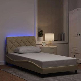 Estrutura de cama com LED sem colchão 100x200 cm tecido