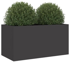 Vaso/floreira 62x30x29 cm aço preto