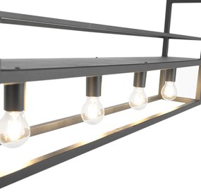 Candeeiro suspenso industrial preto 4 luzes - CAGE Rack Moderno