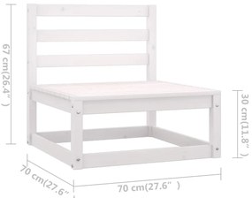 8 pcs conjunto lounge de jardim c/ almofadões pinho maciço