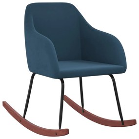 vidaXL Cadeira de baloiço veludo azul