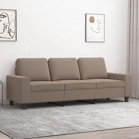 vidaXL Sofá de 3 lugares 180 cm tecido de microfibra cinza-acastanhado