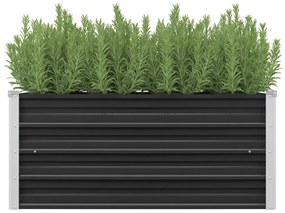 vidaXL Canteiro elevado jardim aço galvanizado 100x40x45 cm antracite