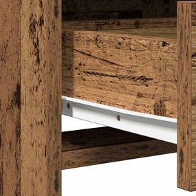 Conjunto de Mesa de Maquiagem 2 Peças com LED Madeira Velha Compensado