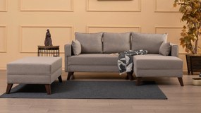 Sofá-Cama de Canto Bella – Creme – 205 x 85 x 140 cm