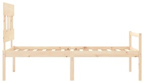 Cama para idosos com cabeceira 90x200 cm madeira maciça
