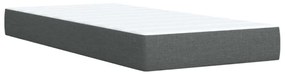 Cama com molas/colchão 90x190 cm tecido cinza-escuro