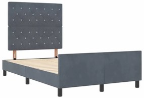 Estrutura de Cama vidaXL Cinza Escuro 120x200 cm Veludo