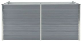 Canteiro de jardim elevado 160x80x77cm aço galvanizado cinzento