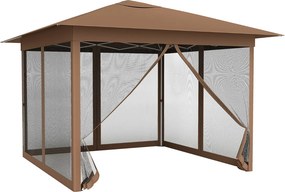 Tenda dobrável para exterior 350 x 350 x 250 cm (C x L x A), 4 paredes, malha, fechos de correr, ventilação superior, proteção solar, saco de transpor