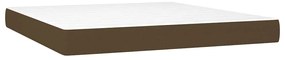 Cama box spring c/ colchão/LED 180x200cm tecido castanho-escuro