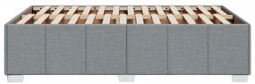 Estrutura de cama sem colchão 120x200 cm tecido cinzento-claro